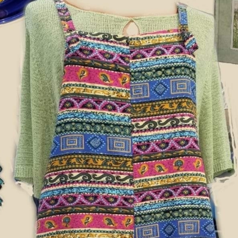 Hippie cropped overalls